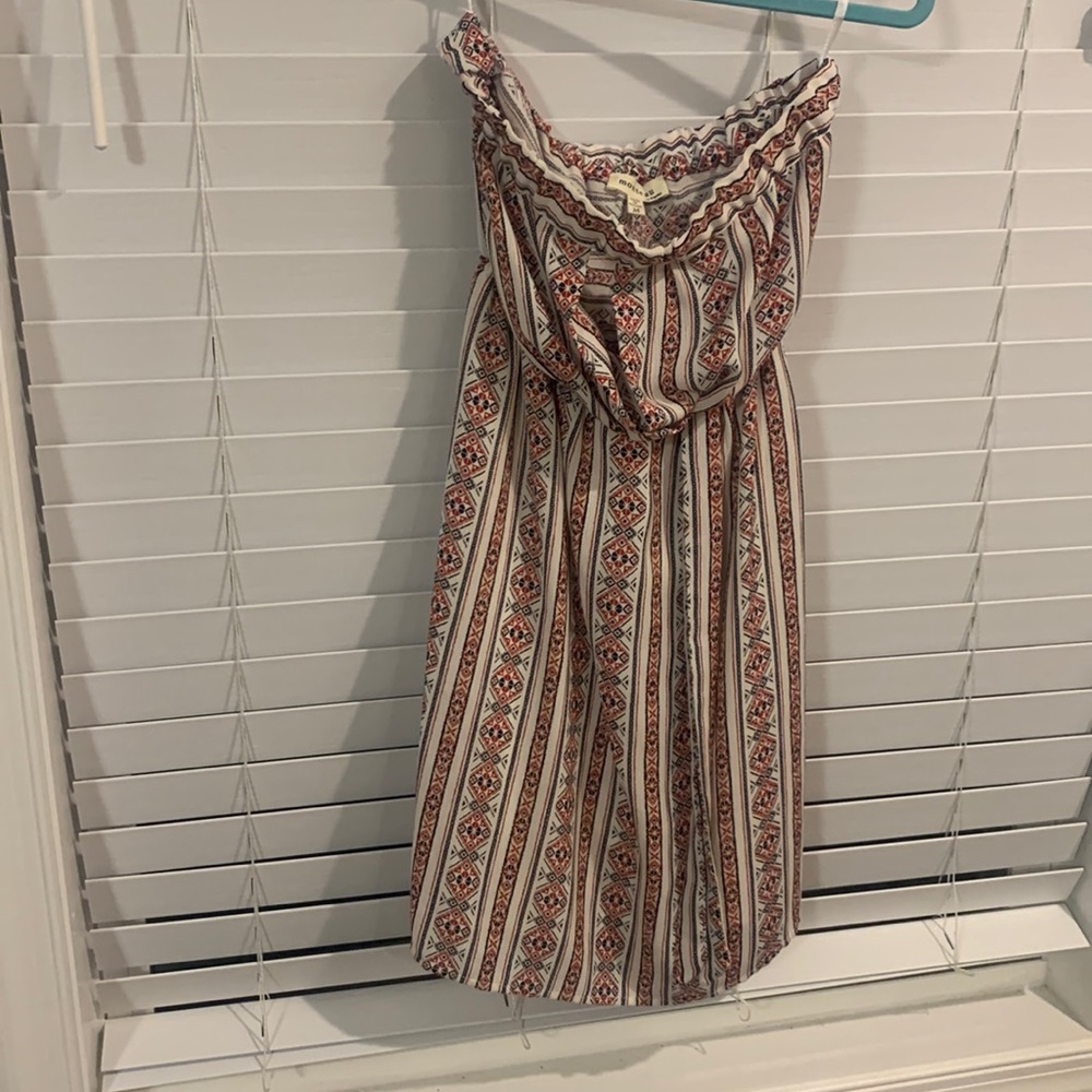 strapless midi red white and blue striped dress (fits like a small!)
